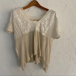 Anthropologie Dolman Short sleeve Lace Blouse